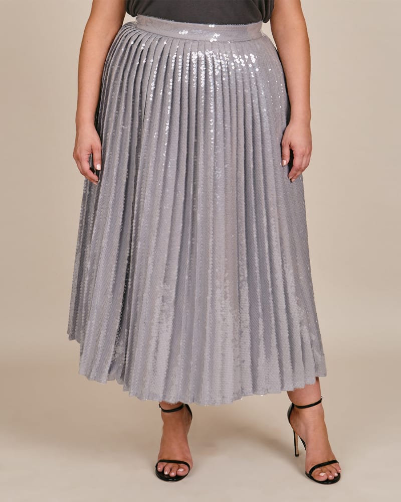 Grey pleated skirt size 16 clearance